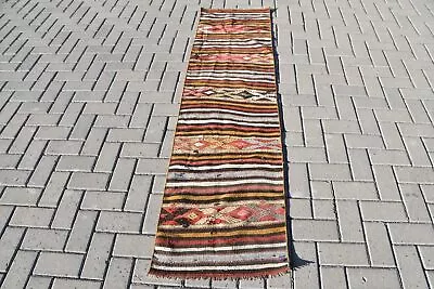 Kilim Anatolian Rug 1.8x6.9 Ft Runner Rug Oriental Rug Vintage Rug Art Rug • $58.72