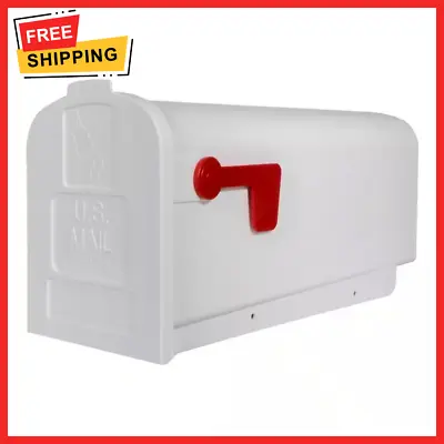 New White Mailbox Deluxe Polybox Durable & Best Rust-proof Polymer Post Mounted • $12.95