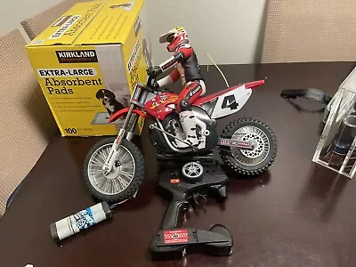 Vintage Radio Shack RC Dirt Bike Ricky Carmichael Honda CR250R Motorcycle Band 2 • $250