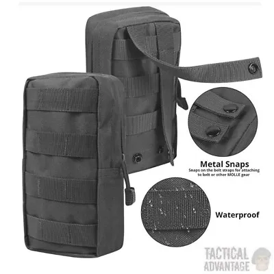 Black  MOLLE Utility Admin Tool Pouch Belt Bag Army Military Medic Airsoft UK • £6.95
