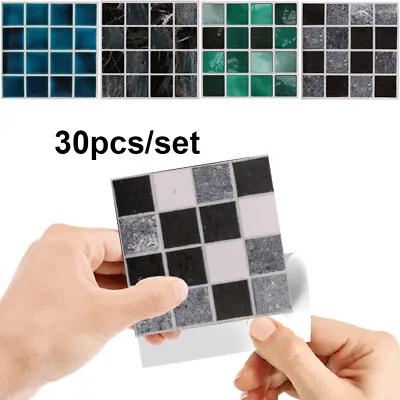 £4.65 • Buy Mosaic Wall Tile Stickers Kitchen Bathroom Splashback Backsplash Self-adhesive