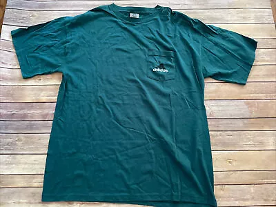 NWOT Vintage Deadstock Adidas Short Sleeve Shirt Pocket USA Graphic XL Green • $39.75