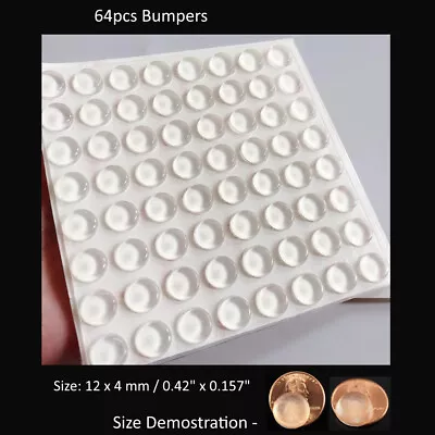 64PCS Clear Cabinet Door Circular Drawer Cylindrical Cylinder Flat Feet Bumpers • $6.89