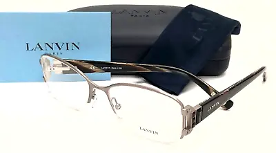 Lanvin Square Eyeglasses Vln 034s 0k20 53 Matte Silver/horn Authentic • $59.95