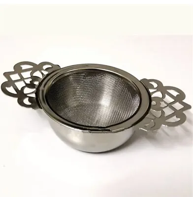 Stainless Steel Fine Empress Tea Strainer With Drip Tray. Ships From The U.S. • $7