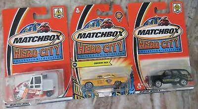 2002/03 Matchbox Hero City : Checker Taxi / Cadillac Escalade / Street Sweeper • $15.99