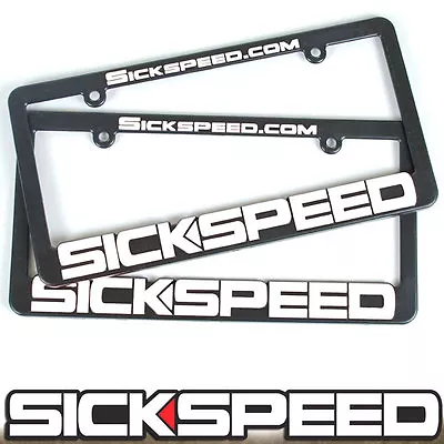 2pc Black Logo Emblem License Plate Cover Holder Decorative Plastic Frame Tag P6 • $11.88