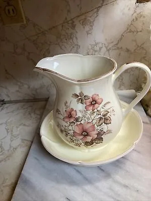 Vintage Japan Peach Blossom Pitcher And Bowl  • $38.99