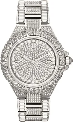 Michael Kors MK5869 Camille Silver-Tone Crystal Pave Glitz Dial Women's Watch • $119.99