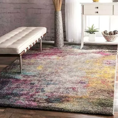 NuLOOM Contemporary Modern Abstract Area Rug In Multi Gray Pink Blue Yellow • $62.03