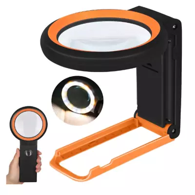 30X 40X Magnifying Glass With Light And Stand Folding Design 18 LED Illuminated • $19.89