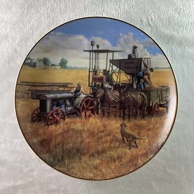 TOPPING OFF THE WAGON Plate Farmland Memories Mort Kunstler Horses Dog Barn Farm • $12.95