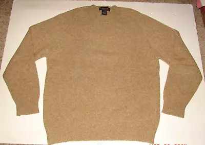 Men's BROOKS BROTHERS Beige Shetland Wool SWEATER Knitted In Scotland SIZE MED • $68