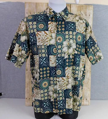 Tori Richard Hawaiian Shirt Mens Large Short Sleeve Floral Cotton Lawn • $14.99