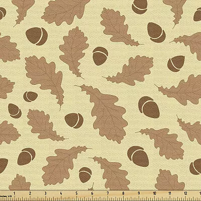 Ambesonne Acorn Fabric By The Yard Decorative Upholstery Home Accents • $130.99