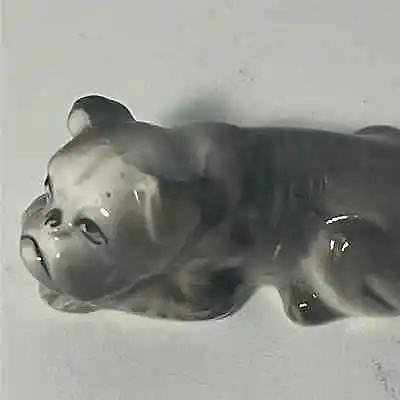 Vintage Miniature Bone China Bulldog Dog Figurine  • $14