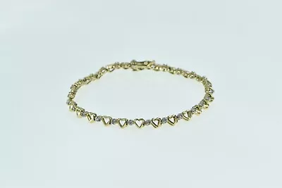 14K 0.52 Ctw Diamond Classic Vintage Tennis Bracelet 6.5  Yellow Gold *85 • $509.96