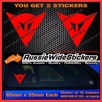 DAINESE Motorbike MX Stickers PAIR For Dirt Road Bike Quad Jet Ski Parts 65mm Ea • $8.90