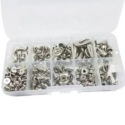 1 Box Cone Rivets Set Assorted Metal Studs Spikes Punk DIY Leather Crafts • $13.78