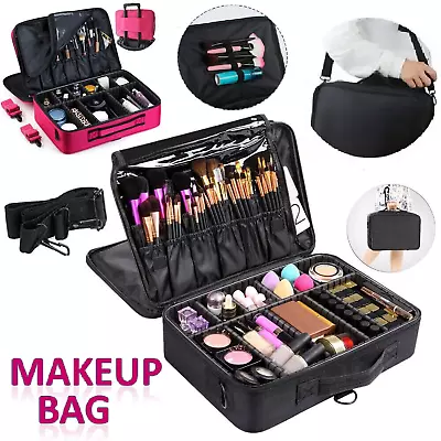 Makeup Bag Portable Cosmetic Brush Organize Case Cosmetic Storage Box Travel • $39.99