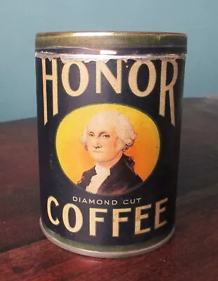 Vintage HONOR COFFEE Tin One Pound Can George Washington Duluth MN Very Nice • $127.50