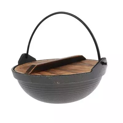 Cast Aluminum Alloy Camping Outdoor Cooking Campfire Pot   + Wood Lid 20cm • $51.39