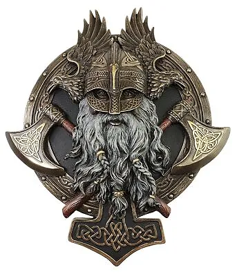 10  Viking Norse Mythology Valhalla Berserker Wall Plaque Statue Bronze Color • $59.99