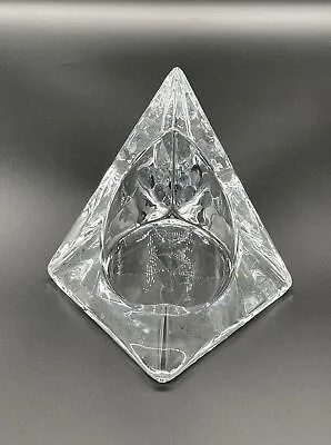 Glass Candle Holder Ice Look 5”x5”x5” 3 3/8” Diameter Of Round Holder • $24