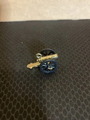 Miniature Dollhouse Brass Colored Metal Cannon Key Chain Charm 1.5  Wheels Turn • $11