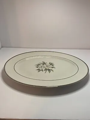 Embassy Vitrified China Pink/White/Yellow Rose 11 5/8  Oval Serving Platter NICE • $14.99