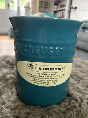 ✨LE CREUSET Stoneware Ceramic Utensil Jar CARIBBEAN BLUE 15 X13 Cm BNIB. • £24