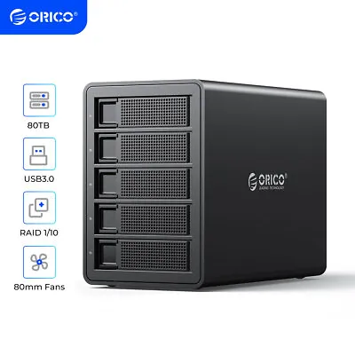 ORICO 5Bay Raid Hard Drive Enclosure USB3.0 To SATA For 3.5'' HDD SSD 150W Power • $191.99