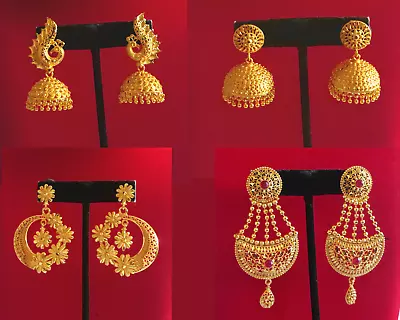 Gold Plated Jhumki Jhumka Earrings Women Wedding Indian Nepali Fashion Jewelry • $24.99