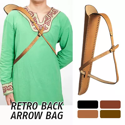 Medieval Arrow Bag Cosplay Steampunk Shoulder Back Quiver Holster Bowman Archer • $24.22