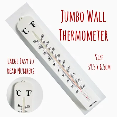 Indoor Outdoor Jumbo Thermometer Temperature Wall Hanging Room Sensor 40cm • $13.90
