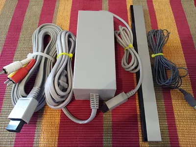 Genuine OEM Original Nintendo Wii Power Cord AV Cable & Sensor Bar Bundle • $13.99