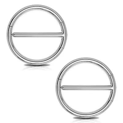 $12.99 • Buy Pair 14G Round Nipple Shield Titanium Nipple Rings Body Piercing Jewelry
