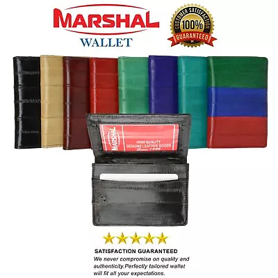 GENUINE EEL SKIN Bifold Credit Business Card Id Holder Case Wallet NEW • $17.99