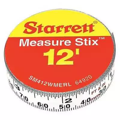 Starrett Sm412wmerl Measuring Stick1/2 X12ft3.6MRightleft • $9.25