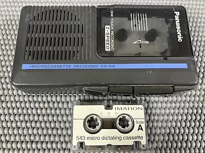 Vintage Panasonic Microcassette Recorder RN-105 One Touch Record Tested Working! • $23.95