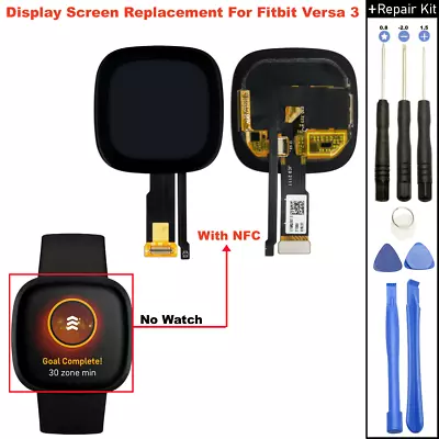 For Fitbit Versa 3 With NFC FB511 GPS Watch LCD Screen Display Glass Replacement • $53.45