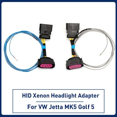 $45.59 • Buy For VW Golf MK5 OEM HID Xenon Headlight 10 To 12 Pins Connector Adapter Cable