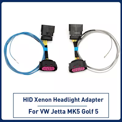 For VW Golf MK5 OEM HID Xenon Headlight 10 To 12 Pins Connector Adapter Cable • $45.59