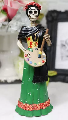 Ebros Mexican La Pintora Mexican Lady Skeleton Day Of The Dead Figurine 8.25  H • $35.99