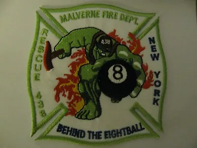 NEW YORK  NY  -   Malverne   Fire Rescue Dept  Patch Iron On 4” Rare Free Ship • $8.60