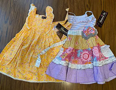 MUSTARD PIE LOT - Girls Size 2T - Dress Set - FLORAL Ruffles Bow - Yellow • $45.77