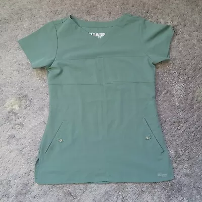 $9.99 • Buy Grey's Anatomy Signature By Barco Scrub Top Women's Size Small Aqua Blue