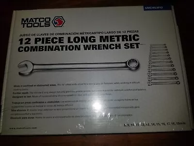 MATCO Tools 12 Piece Long Metric Combination 12PT Wrench Set 8-19MM SMCWLM12 • $119