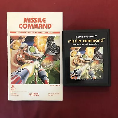 Missile Command Atari 2600 Tested Working Cartridge Plus Manual Vintage Retro • $8.95