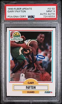 1990 Fleer Update #u-92 Gary Payton Rc Hof Psa 9 Dna Auto Auth • $55.98